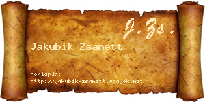 Jakubik Zsanett névjegykártya